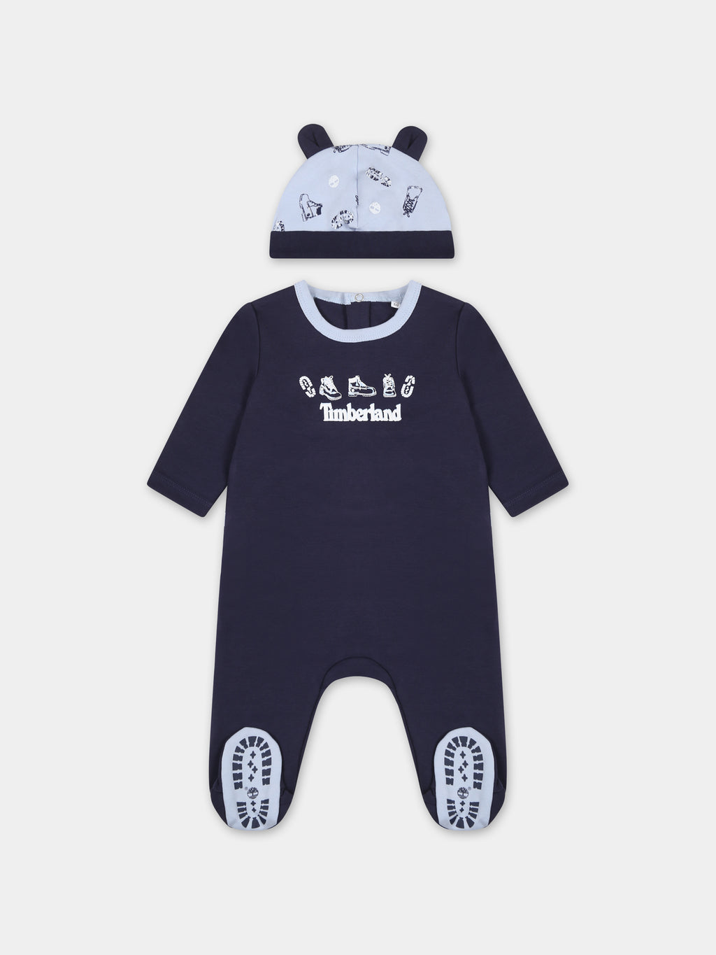 Blue set for baby boy with logo